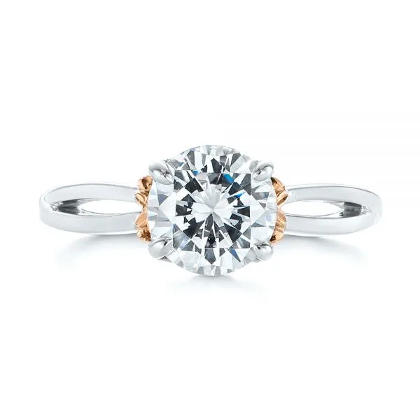 Two Tone Solitaire Diamond Engagement Ring [Setting Only] - EC066