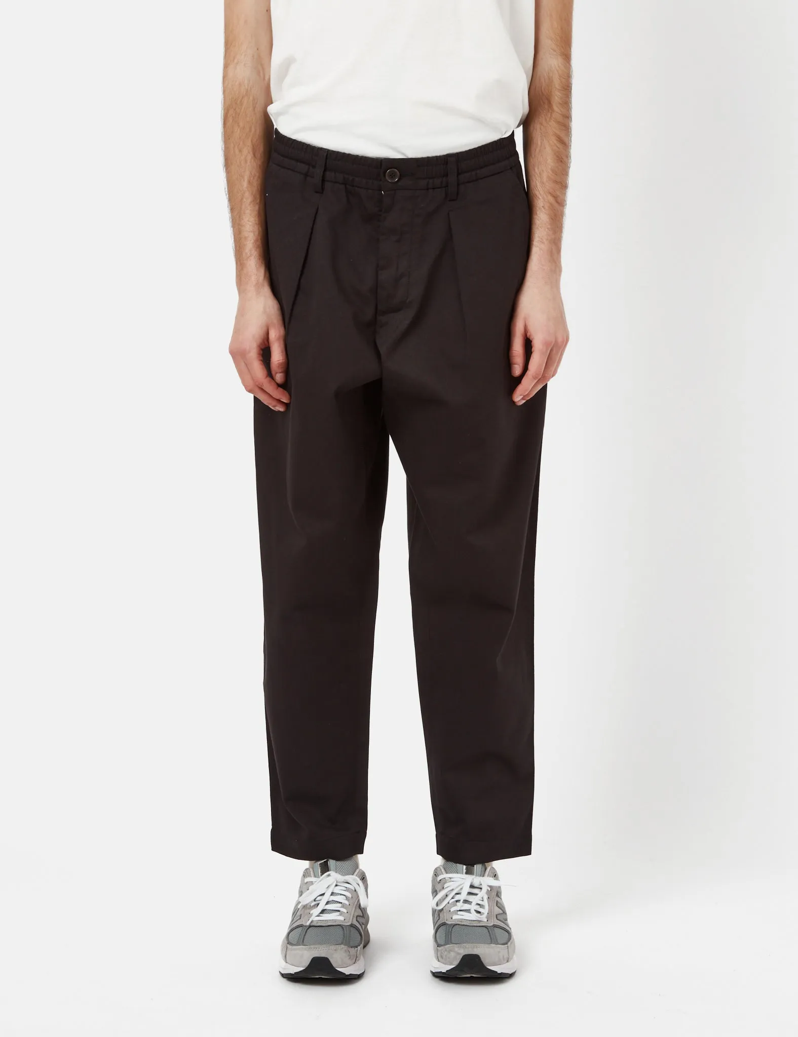 Universal Works Pleated Track Pant (Relaxed) - Black