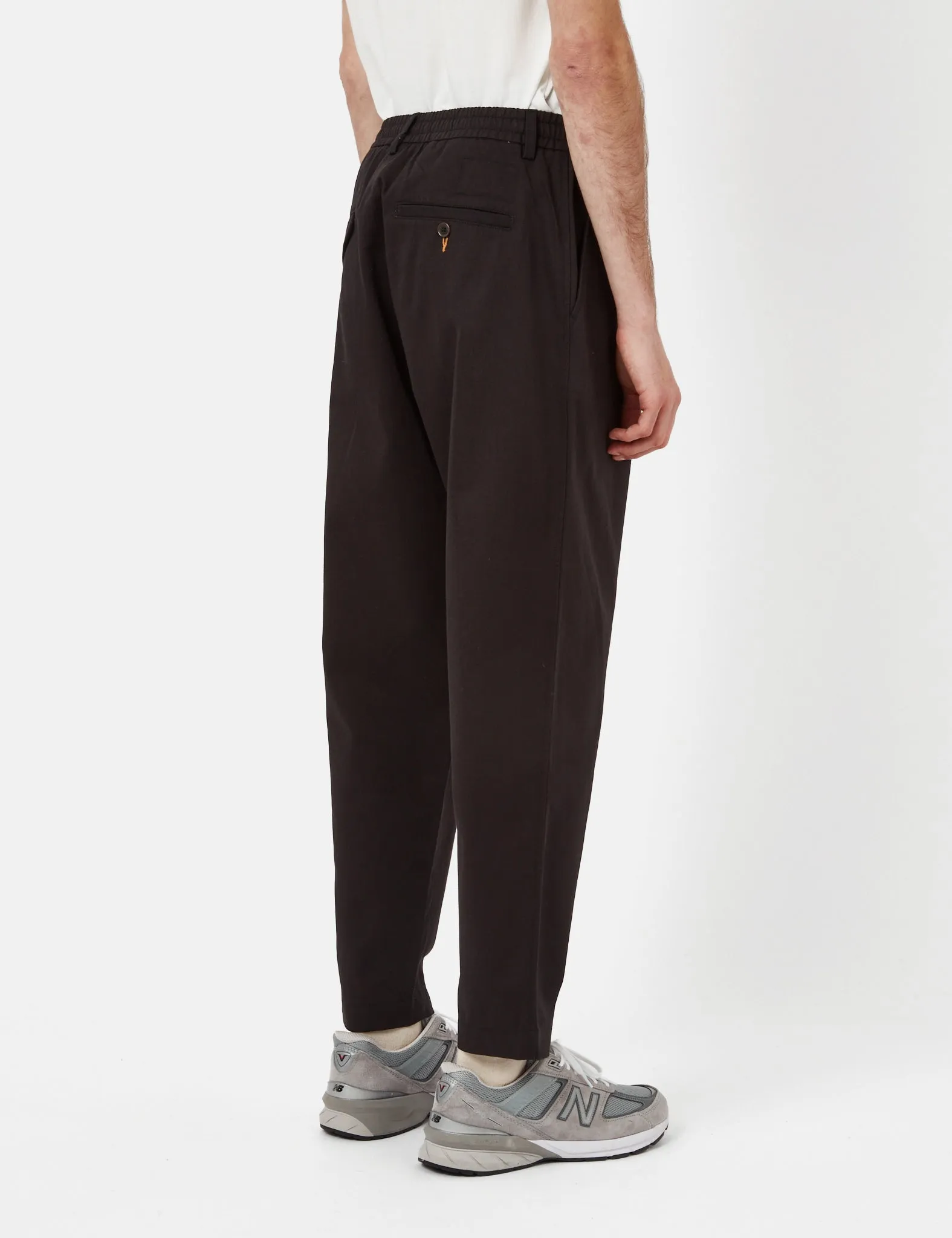 Universal Works Pleated Track Pant (Relaxed) - Black