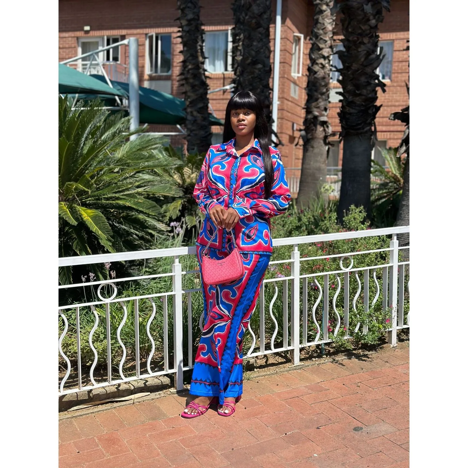 Vintage Printed Top and Pant Set