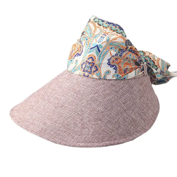 Women Summer Wide Brim Sun Bucket Hat Foldable Anti-UV Gardening Visor Cap