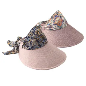 Women Summer Wide Brim Sun Bucket Hat Foldable Anti-UV Gardening Visor Cap