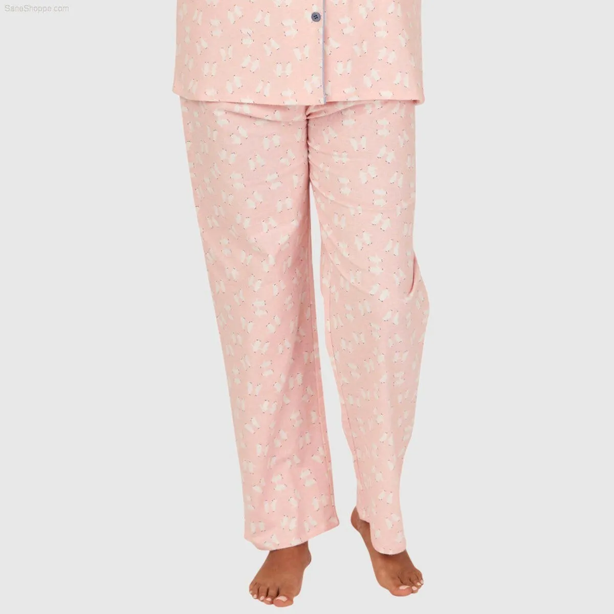 Women's Brushed Cotton Long Sleeve Wincey Pyjama Set Loungewear