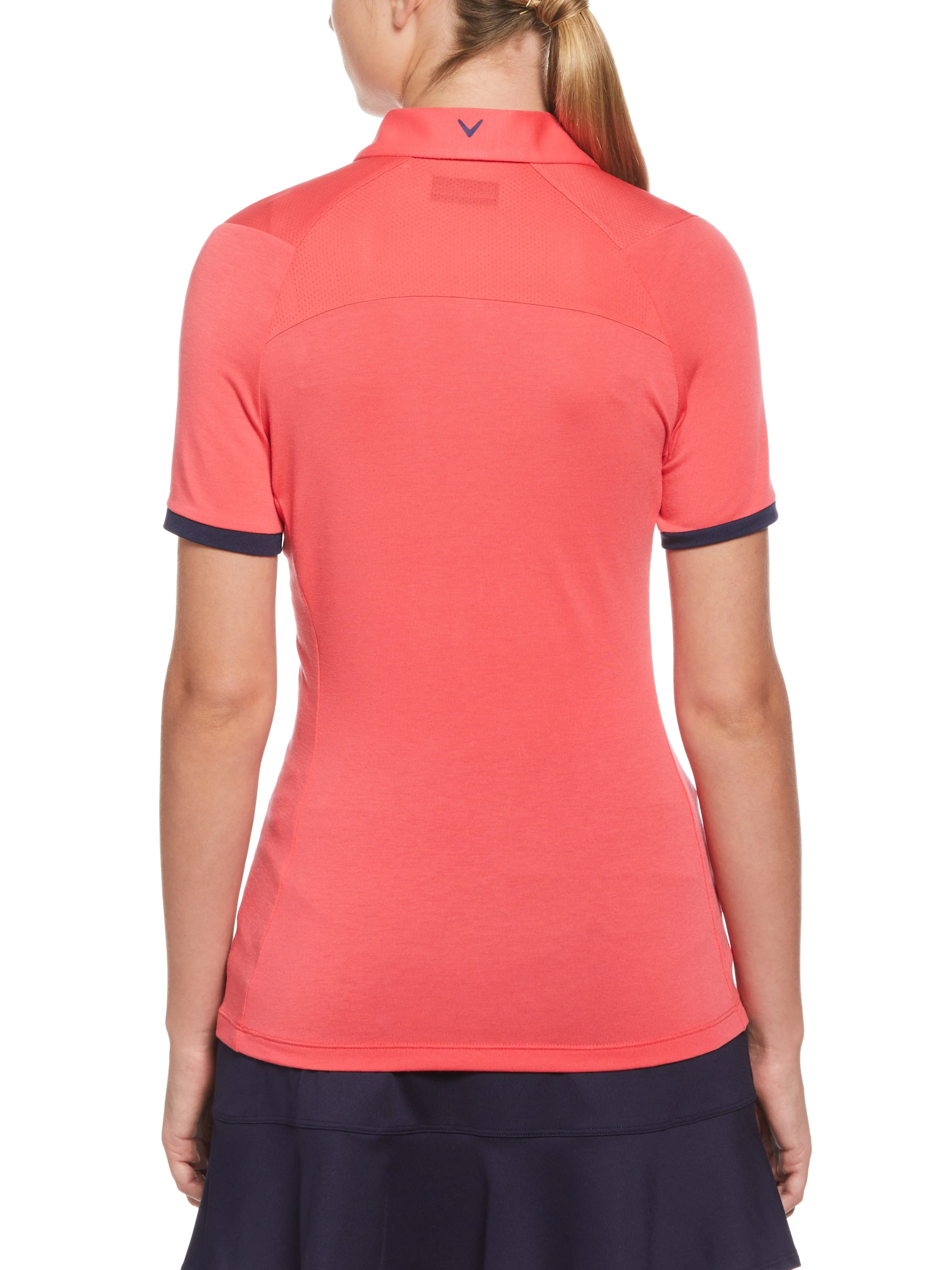 Womens Swing Tech Asymmetrical Color Block Golf Polo