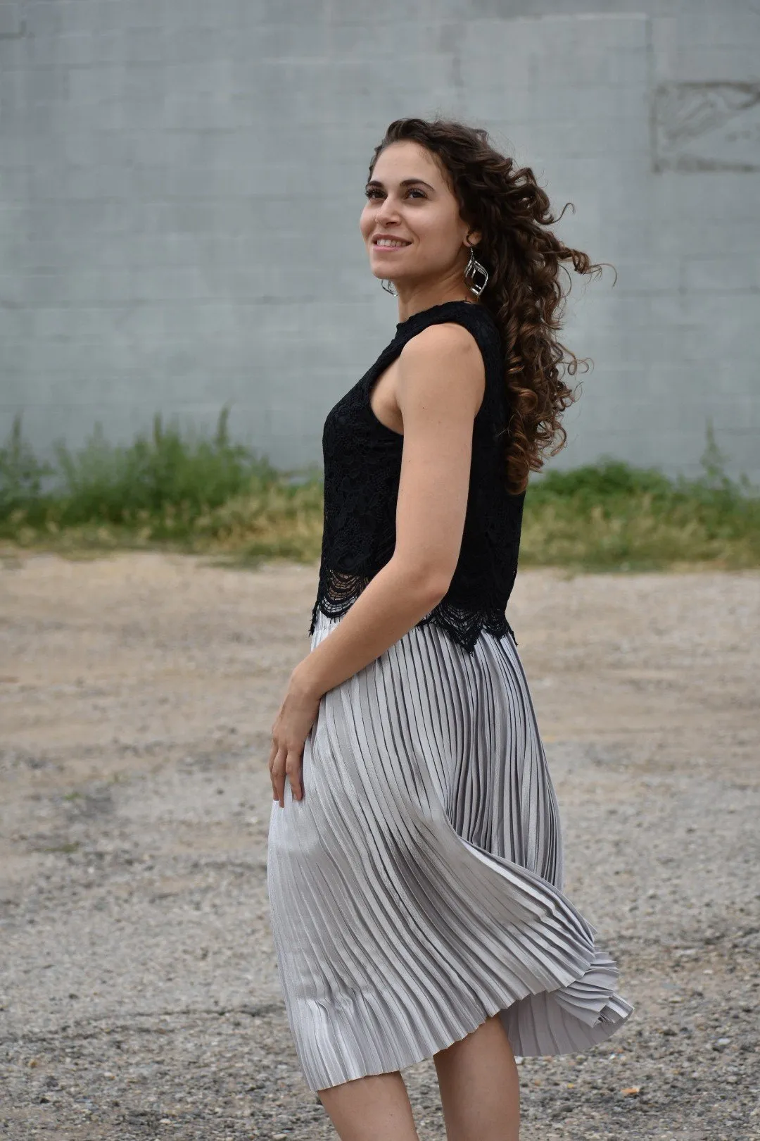 Wonder Midi Skirt- Silver