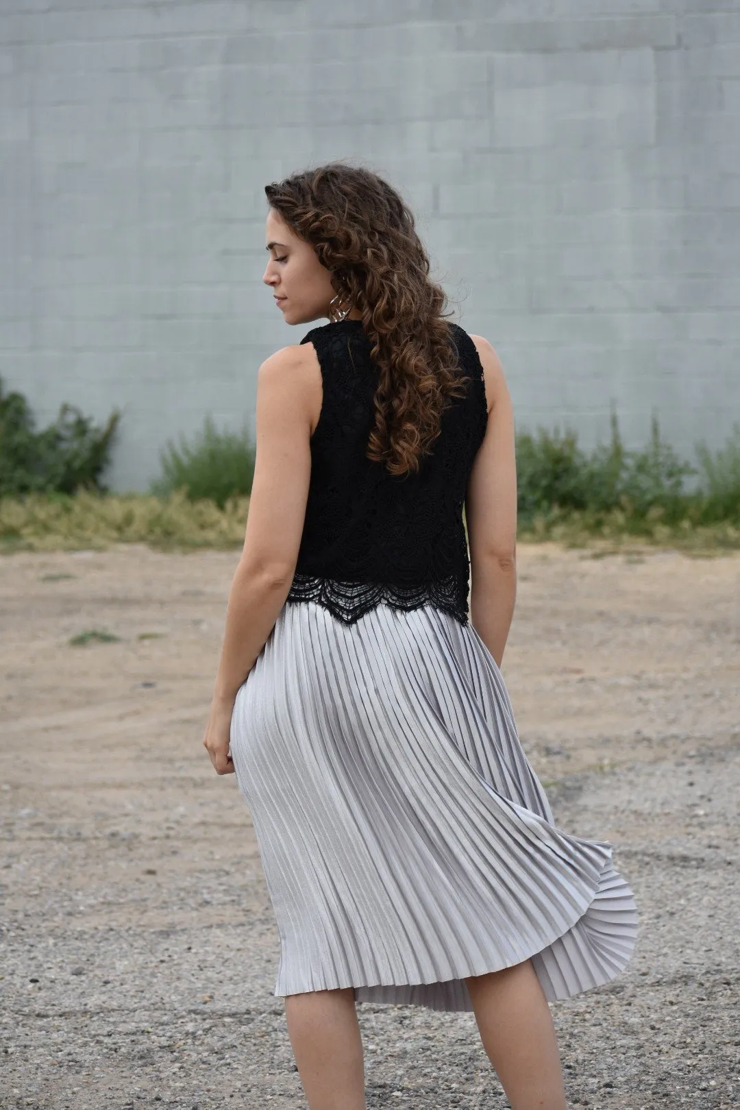 Wonder Midi Skirt- Silver