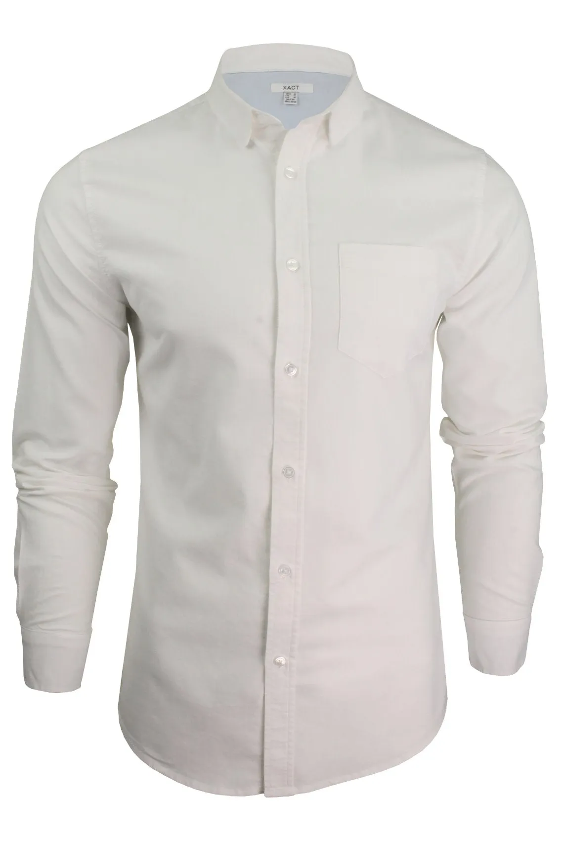 Xact Mens Long Sleeved Button-Down Collar Oxford Shirt